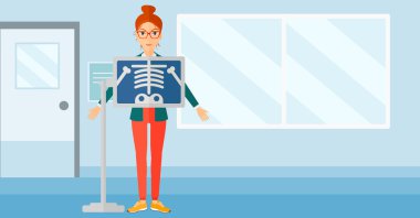 X-ışını yordamı sırasında hasta.