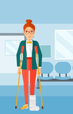 Kırık bacak hastayla.