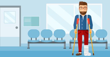 Kırık bacak hastayla.