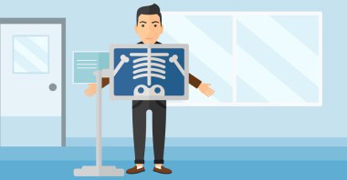 X-ışını yordamı sırasında hasta.