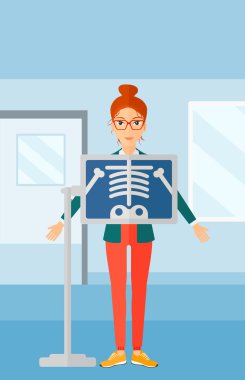 X-ışını yordamı sırasında hasta.