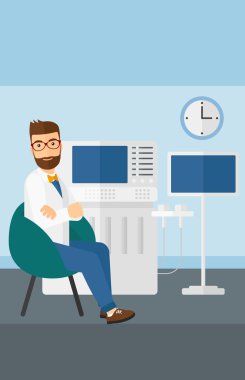 Erkek ultrason uzmanı.