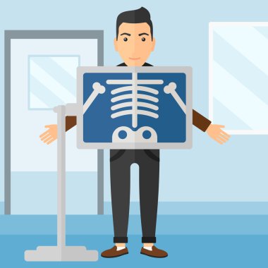 X-ışını yordamı sırasında hasta.