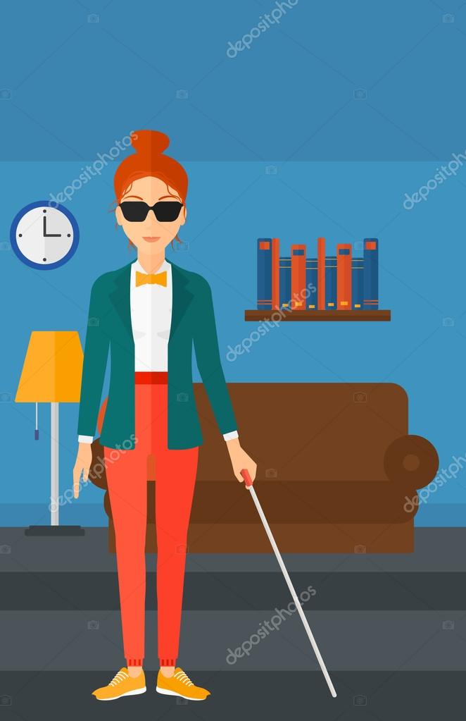 Blind woman with stick. Stock Vector Image by ©VisualGeneration #102241364