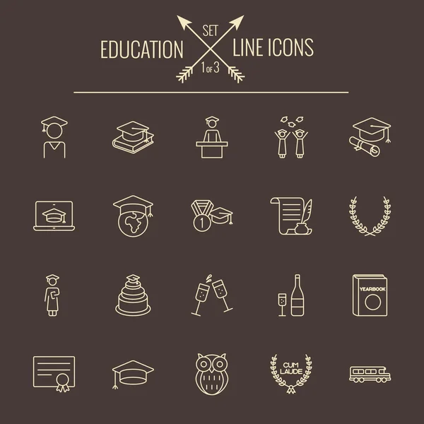 Conjunto de iconos de educación. — Vector de stock