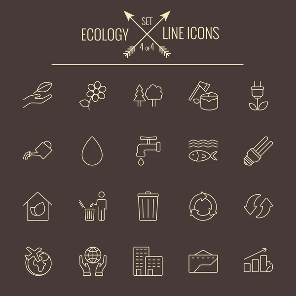 Ecologie icoon set. — Stockvector