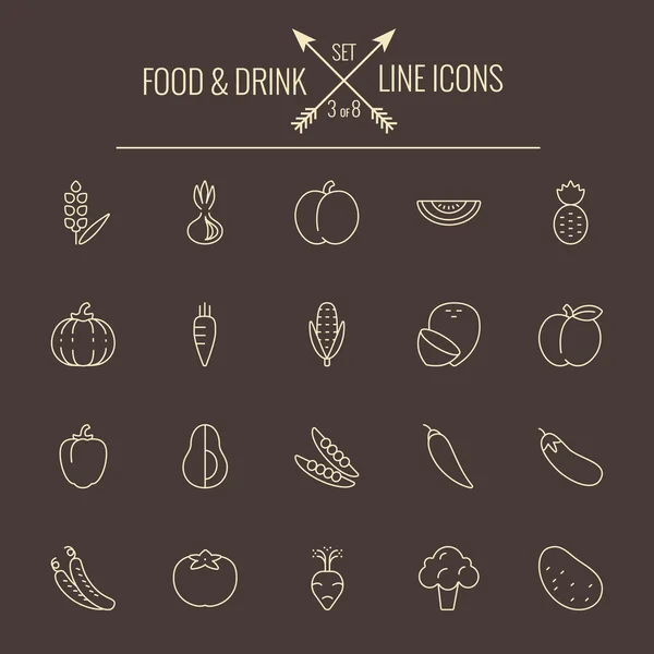 Food and drink icon set. — Stock Vector