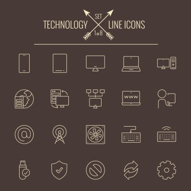 teknoloji Icon set.