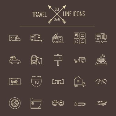 Seyahat ve tatil Icon set.