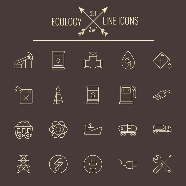 Ecologie icoon set. — Stockvector