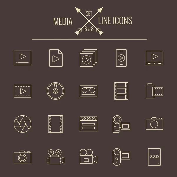 Media pictogrammenset. — Stockvector