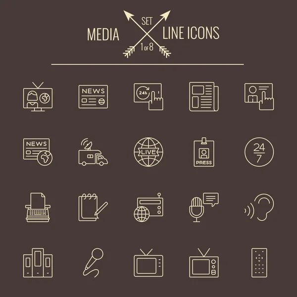 Medya Icon set. — Stok Vektör