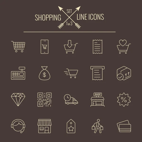 Conjunto de ícone de compras . — Vetor de Stock
