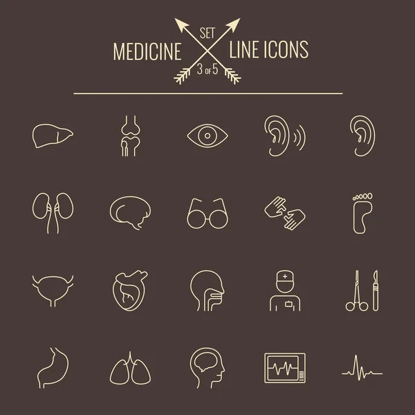 Conjunto de icono de medicina . — Vector de stock