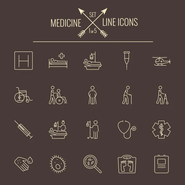 Conjunto de ícone de medicina . — Vetor de Stock