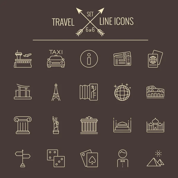 Reise und Urlaub Icon Set. — Stockvektor