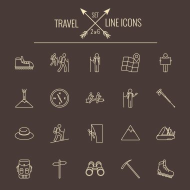 Travel and holiday icon set.