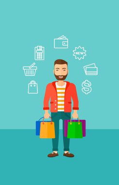 Çanta ile mutlu müşteri.