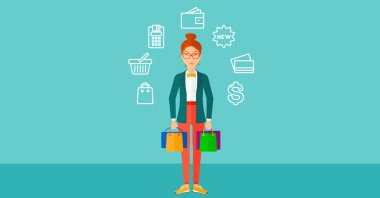 Çanta ile mutlu müşteri.