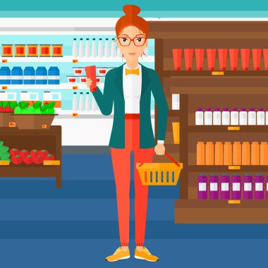 Müşteri alışveriş sepetine ve tüp krem.