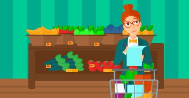 alışveriş listesi ile kadın.