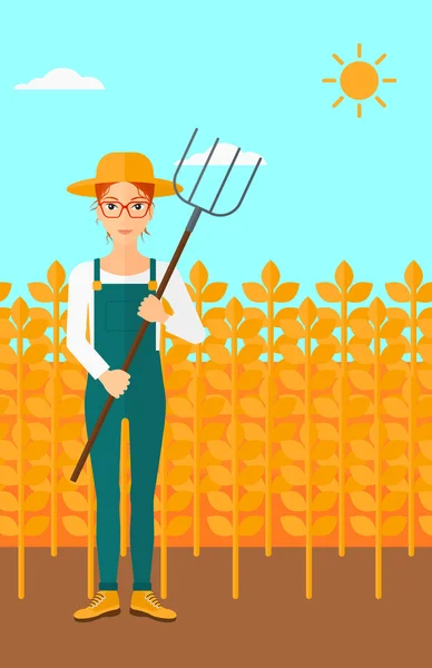 Αγρότης με pitchfork. — Διανυσματικό Αρχείο