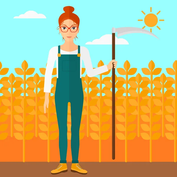 A mező kaszát farmer. — Stock Vector