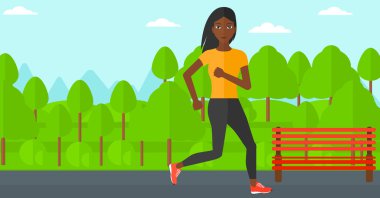 Sportif kadın koşu.