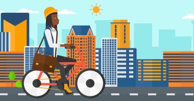 kadın çalışması için Bisiklete binme.