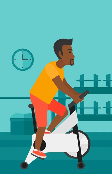 Hombre haciendo ejercicio ciclista . — Vector de stock