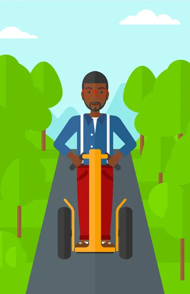 Человек на электрическом скутере . — стоковый вектор