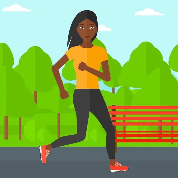 Sportos nő jogging. — Stock Vector