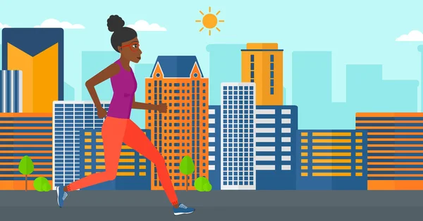 Femme sportive jogging . — Image vectorielle