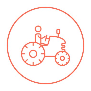 Adam sürüş traktör satırı simgesi.