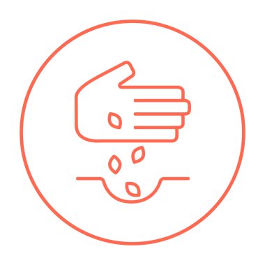 Tohum Ekim alanı çizgisi simgesinde el.