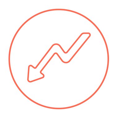 Arrow downward line icon.