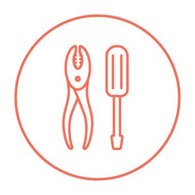 Tornavida pense satırı simgesi ile.