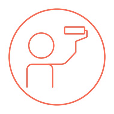 Adam silindir satırı simgesi ile boyama.