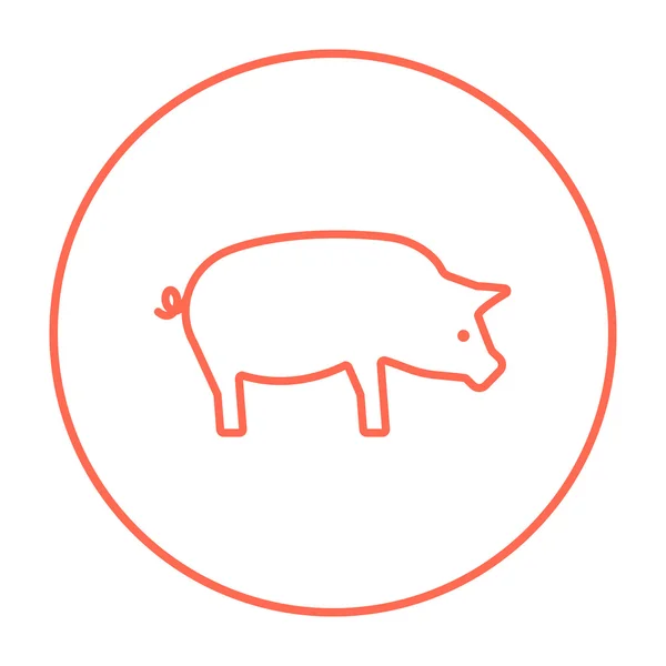 Ícone de linha de porco. —  Vetores de Stock