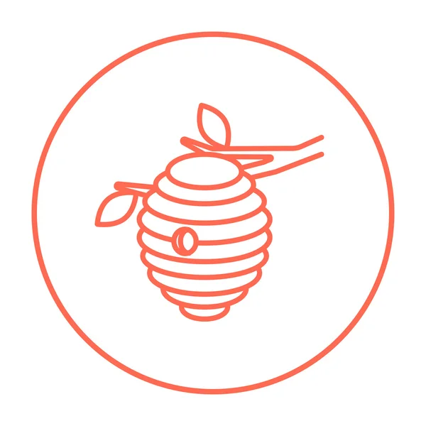 Bee hive line icon. — Stock Vector
