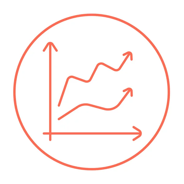 Icono de línea gráfica de crecimiento . — Vector de stock