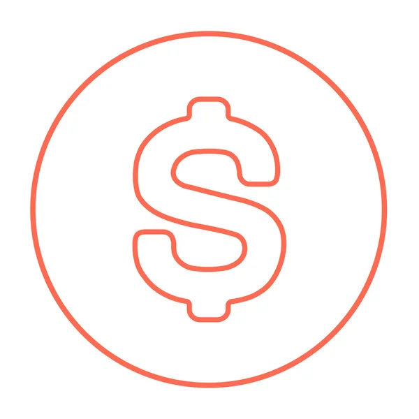 Dollar symboolpictogram lijn. — Stockvector