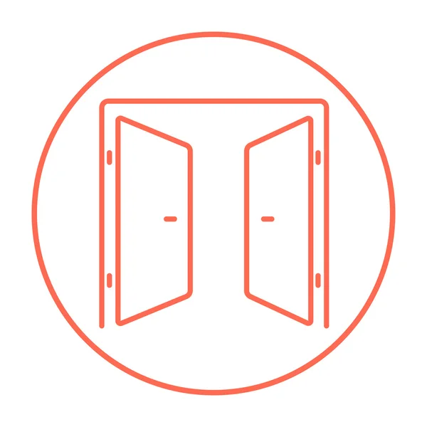 Open doors line icon. — Stok Vektör