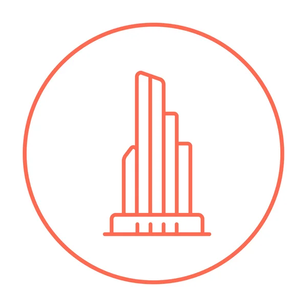 Skyscraper office building line icon. — Stock Vector