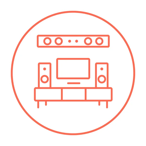 TV flat screen and home theater line icon. — Stok Vektör