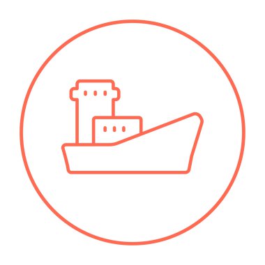 Kargo konteyner gemisi satırı simgesi.