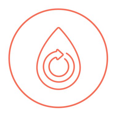 Su damlası ile dairesel ok satırı simgesi.