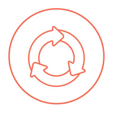 Oklar daire satırı simgesi.