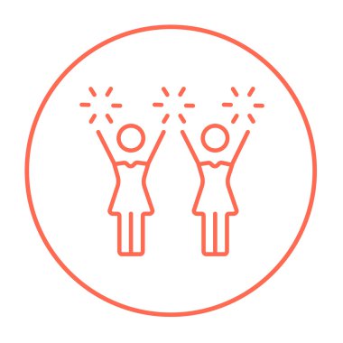 Ponpon kızlar satırı simgesi.