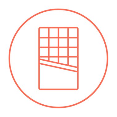 Açılan kalıp çikolata satırı simgesi.